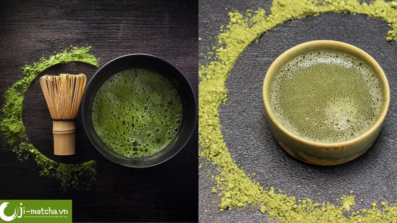 Bột trà xanh matcha và trà xanh thường