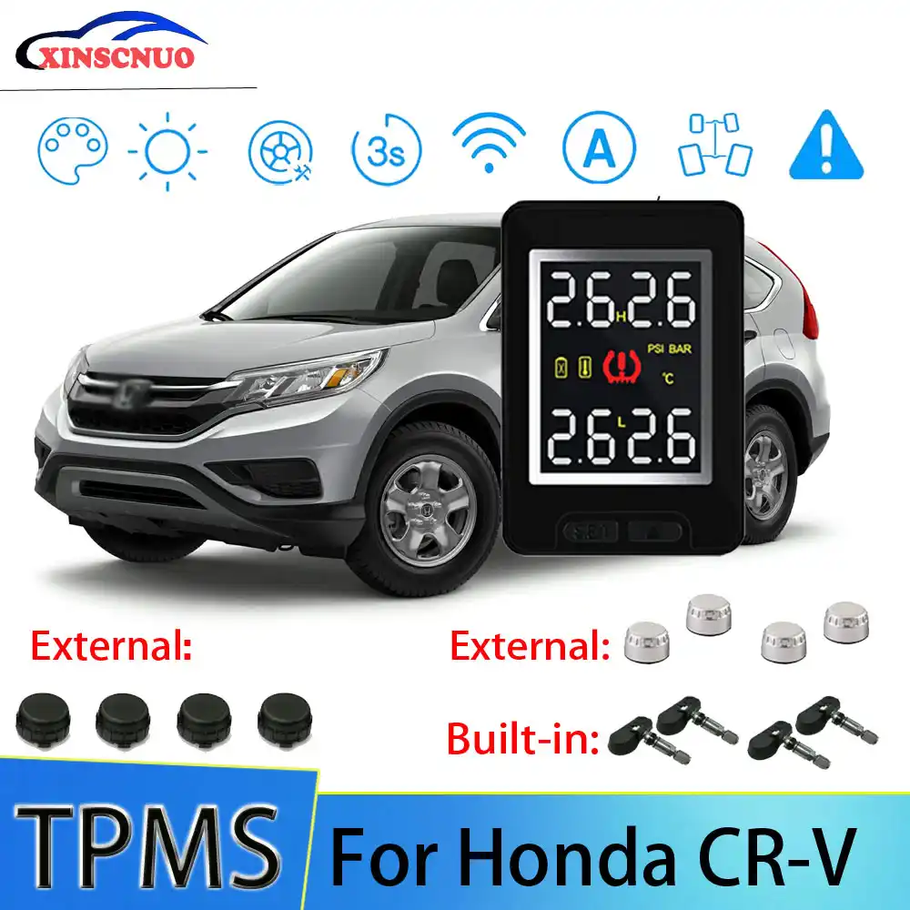 XINSCNUO Xe TPMS Cho Xe Honda CRV CR V Áp Suất Và Nhiệt Độ Lốp Hệ Thống Giám Sát Với 4 Cảm Biến|Tire Pressure Alarm| - AliExpress