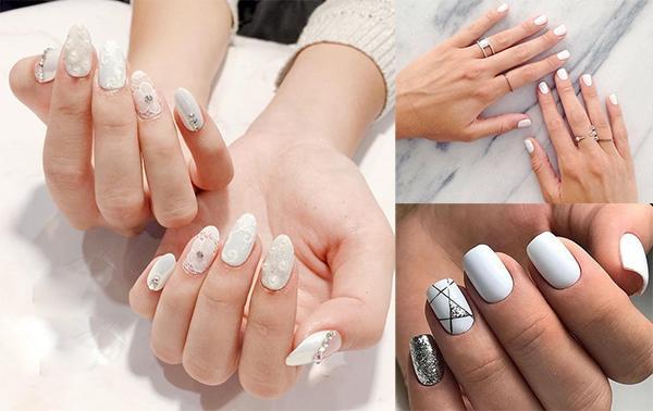 Nail trắng: Top 25 kiểu nail đẹp đơn giản sang trọng hot nhất hiện nay - 1