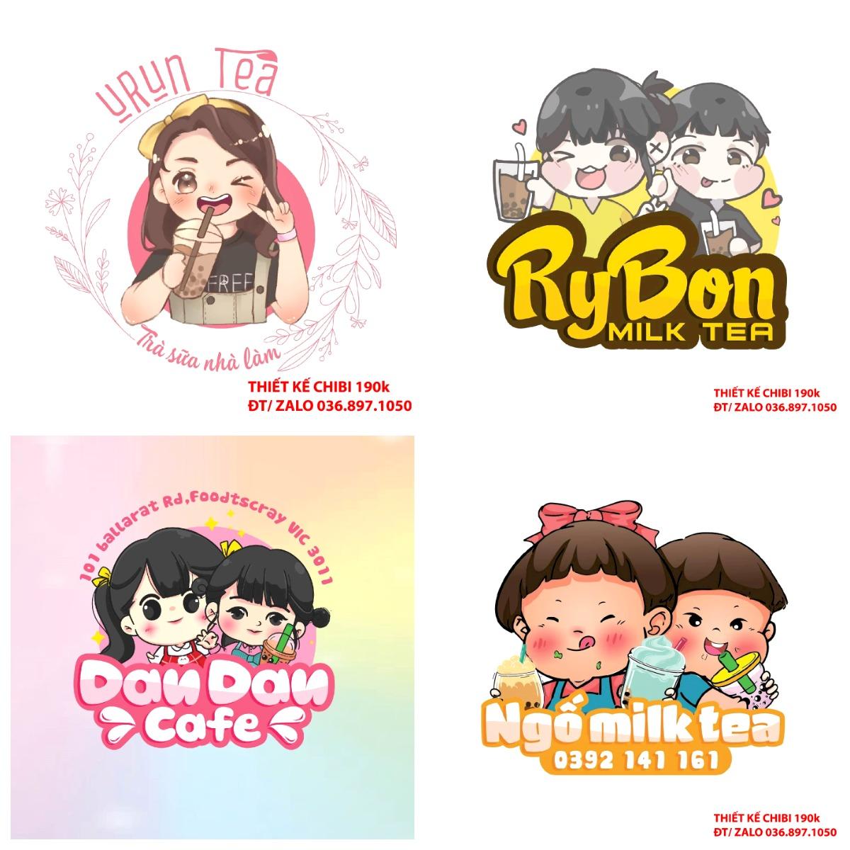 Thiết kế logo Chibi quán trà sữa có thể kích thích sự tò mò và thu hút khách hàng mới.