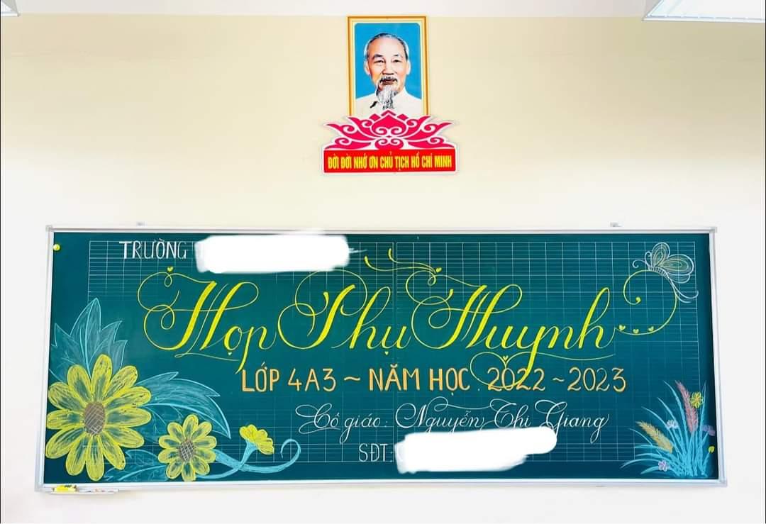 Mẫu trang trí bảng lớp họp phụ huynh