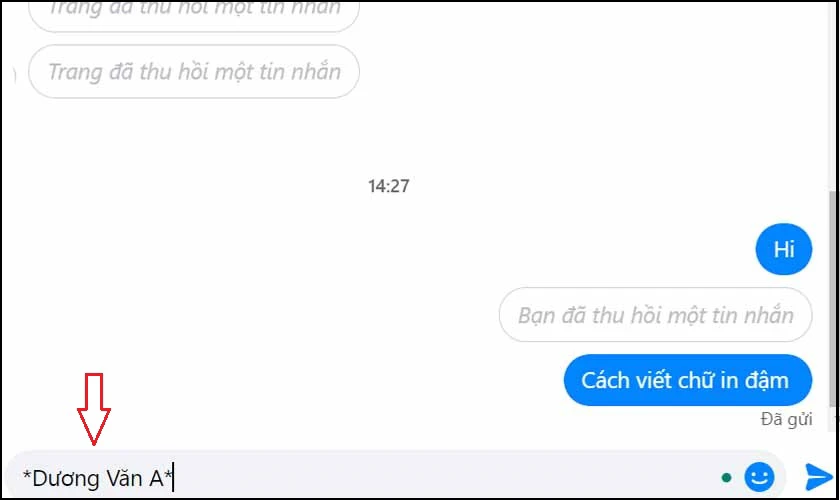 Cách viết chữ in đậm trong Messenger