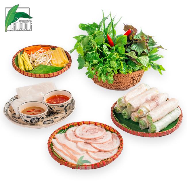 Bánh tráng thịt heo hấp