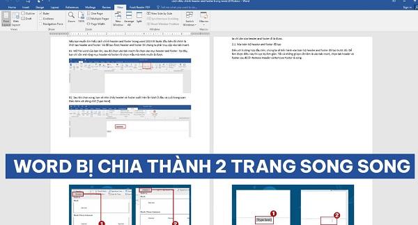 Khắc phục lỗi Word bị chia thành 2 trang song song