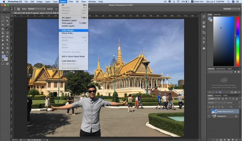 2 bước đơn giản ghép nền trời mây vào ảnh ngoại cảnh trong Photoshop