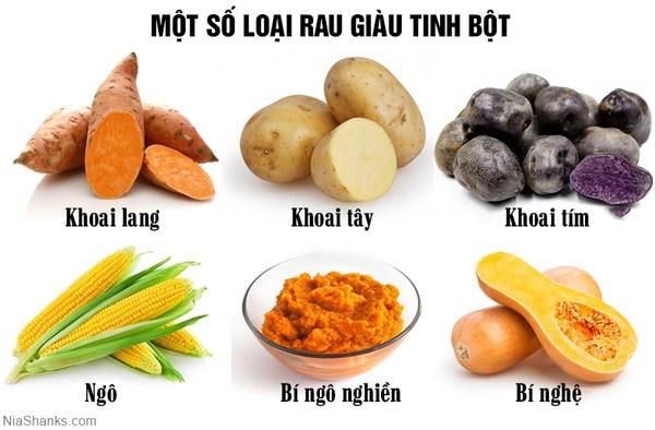 Một số loại rau củ giàu tinh bột