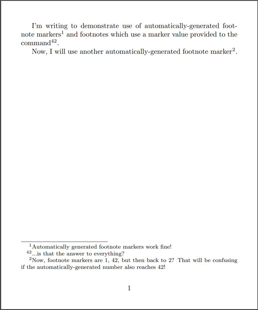 Basic footnote example
