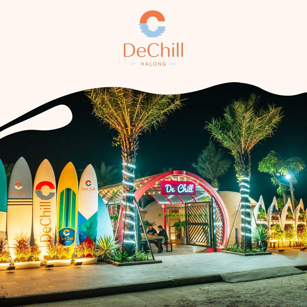 Căn homestay 8 ngủ bể bơi riêng De Chill homestay tại Tuần Châu, Hạ Long ngay từ bên ngoài cổng nhìn đã rất đáng yêu