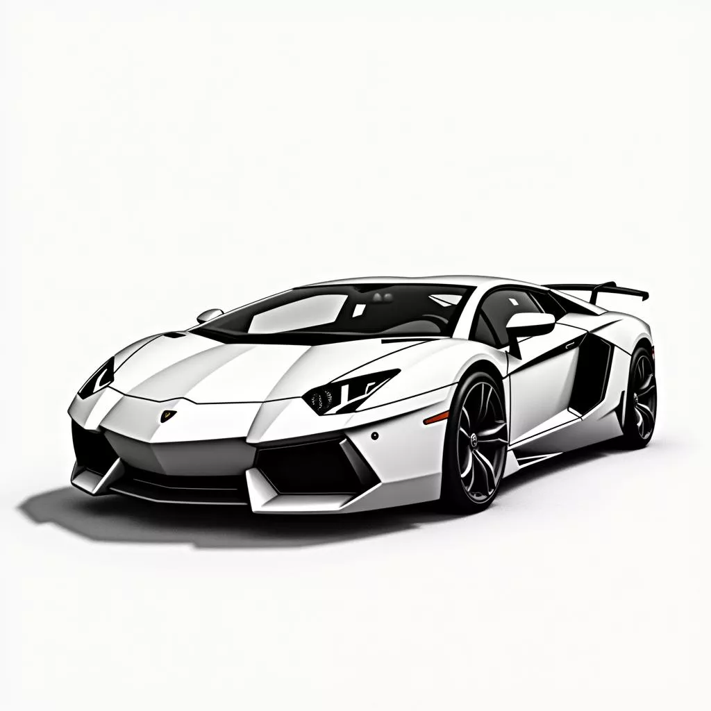Vẽ xe Lamborghini bằng bút chì