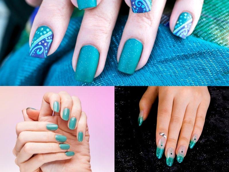 những mẫu nail màu xnah ngọc