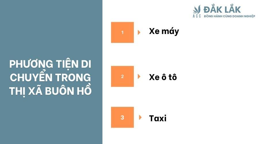 Phương tiện di chuyển trong thị xã Buôn Hồ
