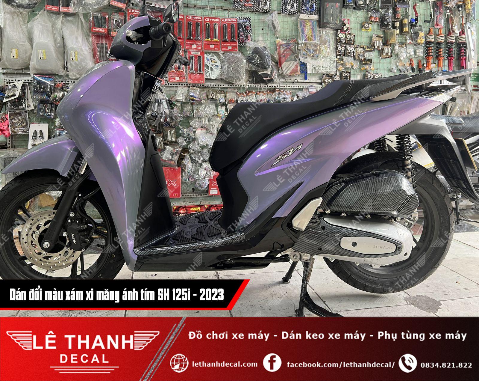 dán decal đổi màu xám xi măng ánh tím SH 125i 2023