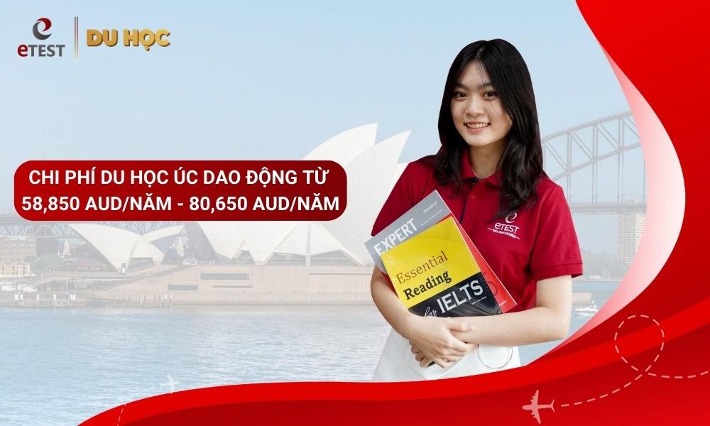 Chi phí du học Úc dao động từ 58,850 AUD/năm đến 80,650 AUD/năm