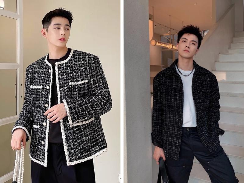 Phối đồ với áo khoác dạ Tweed nam