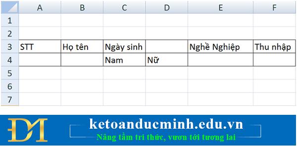 gộp ô excel