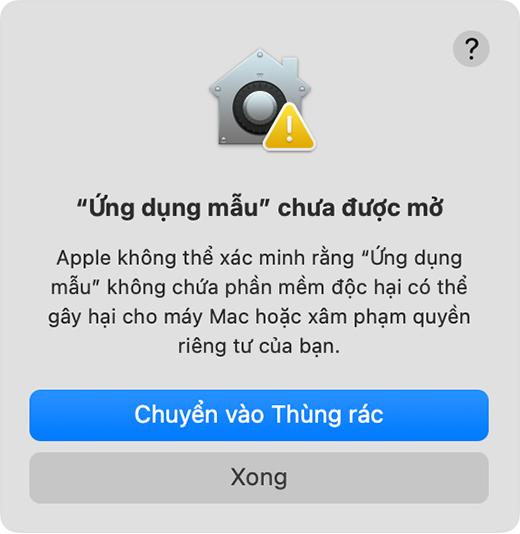 Mở các ứng dụng một cách an toàn trên máy Mac
